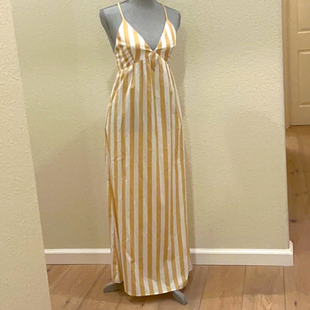 NWT Bird & Knoll Tie Shoulder Cotton Maxi Dress Small